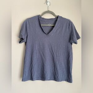 Everlane basic short sleeve shirt hemp organic cotton natural fiber V-Neck XS